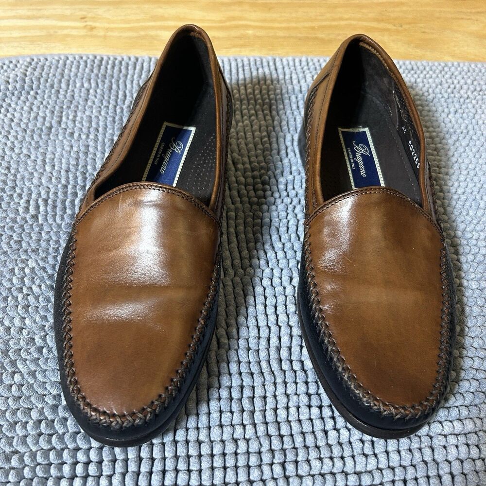 Bragano Cole Haan Dress Casual Shoes Mens 9 M Brown Leather Woven Loafers